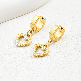 Fashionable Heart-shaped Hoop Earrings, High-quality Jewelry for Women