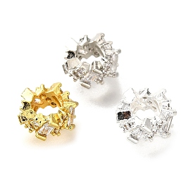 Колонка латунные микро проложить кубического циркония европейских бусы, стойки покрытие, долговечный