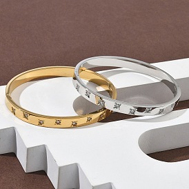 304 браслеты из нержавеющей стали с кубическим цирконием для женщин