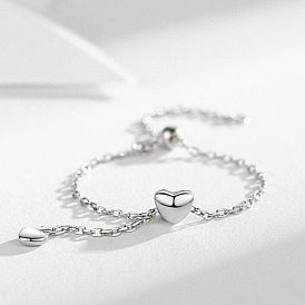 Кольца латуни пальца, сердце, регулируемые цепочки для женщин