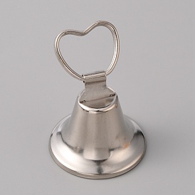 Heart & Bell Iron Memo Clip, Place Card Holder, Message Note Photo Stand, for Wedding Decoration
