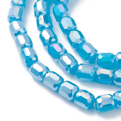 Imitation Jade Glass Beads Strands, Faceted, Diamond