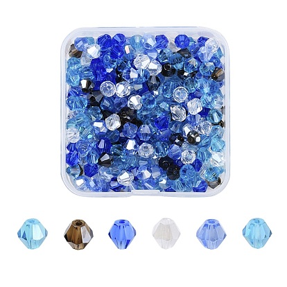 DIY Jewelry Making Kits, Including 330Pcs 6 Colors Electroplate & Imitation Austrian Crystal 5301 Bicone Beads, Faceted