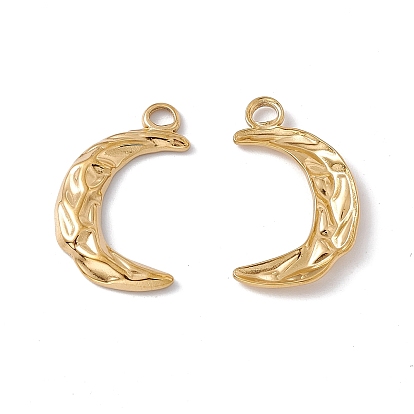 Ion Plating(IP) 304 Stainless Steel Pendants, Moon Charms