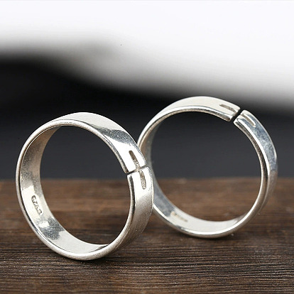 925 серебряные манжеты-кольца, простые кольца