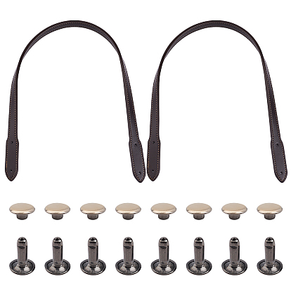 Ремни сумки из искусственной кожи, с набором железных заклепок, плоский, аксессуары для замены сумок