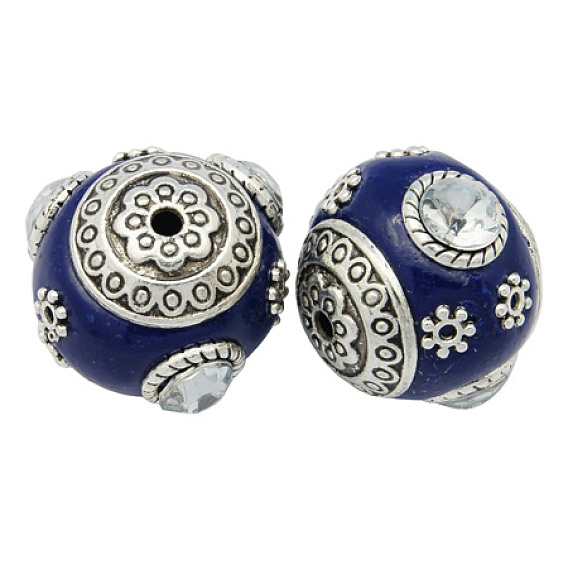 Индонезийские бусины ручной работы, с латунным стержнем, круглые, 18 мм, отверстие : 2 мм