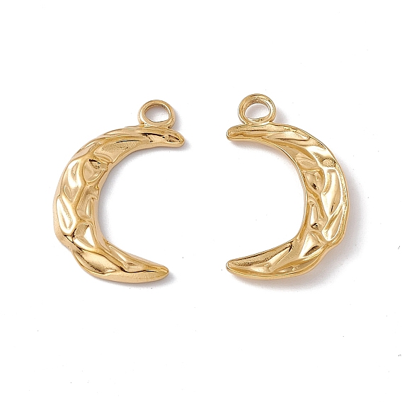 Placage ionique (ip) 304 pendentifs en acier inoxydable, charmes lune