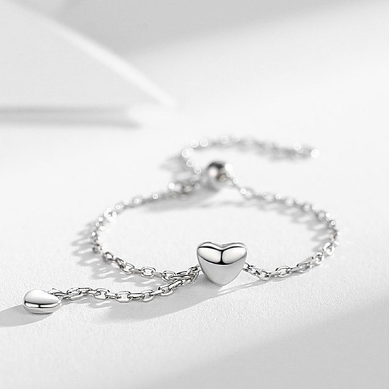 Кольца латуни пальца, сердце, регулируемые цепочки для женщин