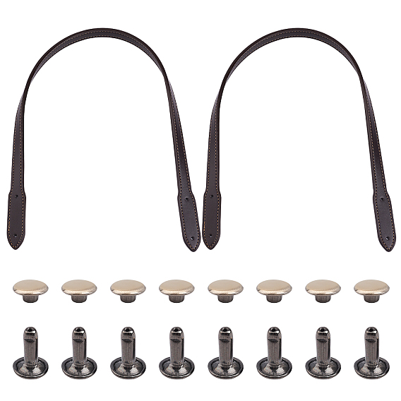 Ремни сумки из искусственной кожи, с набором железных заклепок, плоский, аксессуары для замены сумок