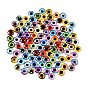 Printed Transparent Glass Cabochons, Half Round with Eye Pattern