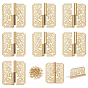 8Pcs Rectangle Brass Cabinet Drawer Butt Hinges Connectors, with 48Pcs Screws, Wooden Box Accessories