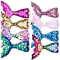 Mermaid Tail Shape Plastic Sequin/Paillette Alligator Hair Clip, with Iron Findings, Children Hair Accessories for Girls