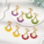 201 Stainless Steel Stud Earrings, Teardrop, Glass Beads Dangle Earrings for Women