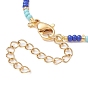 Brass Evil Eye Link Chain Bracelet with Glass Beaded for Women