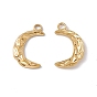 Placage ionique (ip) 304 pendentifs en acier inoxydable, charmes lune