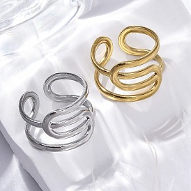 304 открытые манжеты из нержавеющей стали для женщин, ионное покрытие (ip)