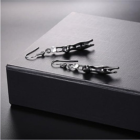 Болтаться серьги сплава горный хрусталь, форма кошки