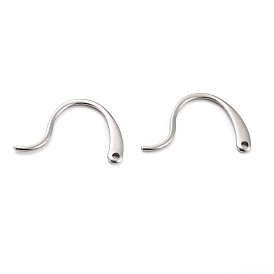 304 Stainless Steel Earring Hooks, with Horizontal Loop Hole Ear Wire Findings, for DIY Jewelry Making