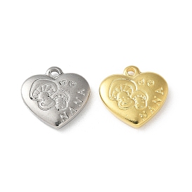 304 подвески из нержавеющей стали, ионное покрытие (ip), сердце с подвесками в виде грибов