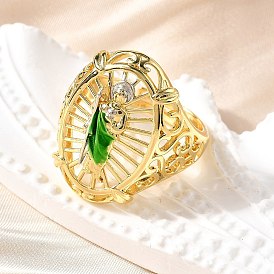 Регулируемые латунные манжеты для женщин, овал со святой иудой, стойки покрытие, с эмалью, долговечный, без свинца и без кадмия