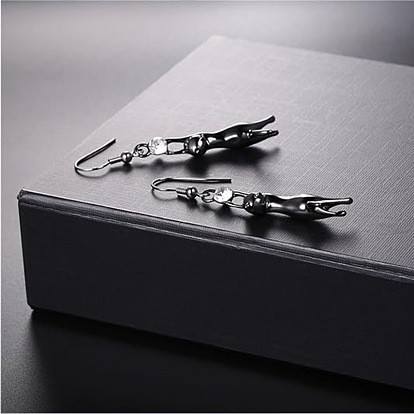 Болтаться серьги сплава горный хрусталь, форма кошки