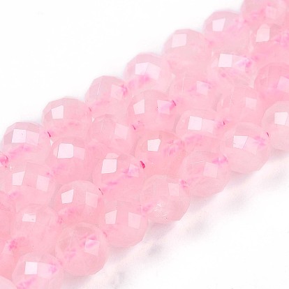 Природного розового кварца нитей бисера, круглый с гранями