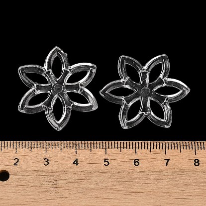 Transparent Acrylic Pendants, Flower Charms