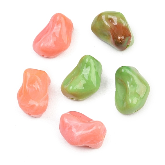 Непрозрачные акриловые бусины, имитирующие драгоценные камни, самородки, два тона