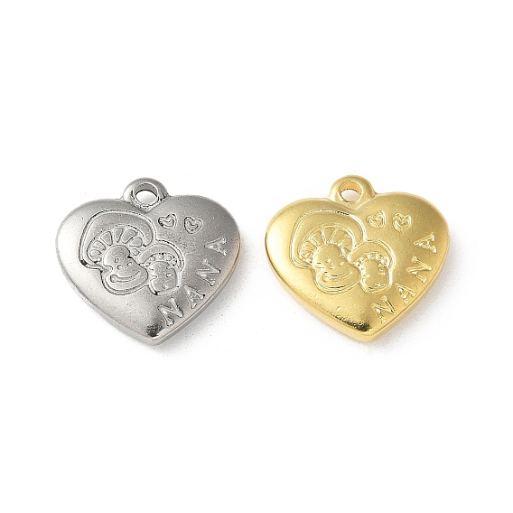 304 подвески из нержавеющей стали, ионное покрытие (ip), сердце с подвесками в виде грибов