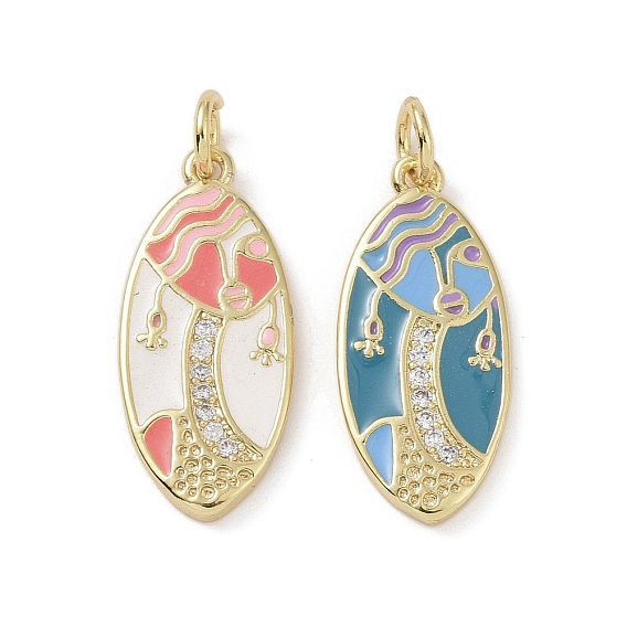 Настоящие 18 k позолоченные латунные подвески с микропаве и кубическим цирконием, без кадмия, без никеля и без свинца, с эмалью и кольцом для прыжков, Очарование лошадиных глаз