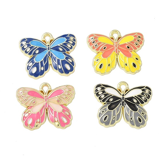 Подвески из эмали и сплава, бабочка, золотые