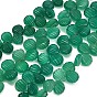 Colliers de perles sculptées en chrysoprase naturelle, formes de coquille, teints et chauffée, top foré, avec panicule