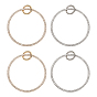 Alloy Rhinestone Bag Handle, with Alloy Spring Gate Rings, for Bag Handles Replacement Accessories, Round Ring, Crystal