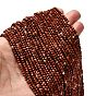 Натуральные красные яшмы бусы пряди, граненые круглые