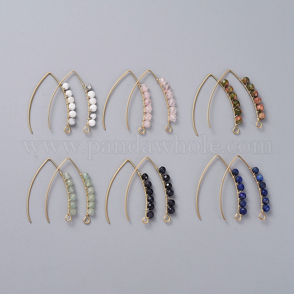 Colorido turquesa surtido perlas cuerdas pulseras pendiente pendientes bricolaje 