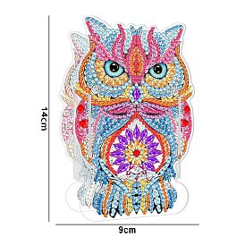 DIY Owl Diamond Painting Pen Holder Kits, including Acrylic Pen Holder, Resin Rhinestones, Diamond Sticky Pen, Tray Plate and Glue Clay