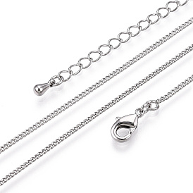 Long-Lasting Plated Brass Curb Chain Necklace for Women, Nickel Free