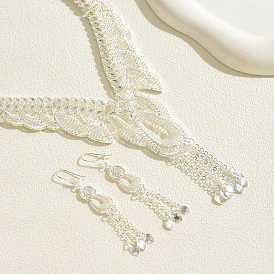 Комплекты из серег и ожерелий с полыми кисточками из сплава для женщин