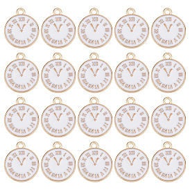 Часы сплава эмали подвески, золотой свет