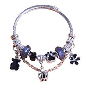 Bracelet de perles d'astronaute minimaliste pour femmes - style pan ol en métal à la mode