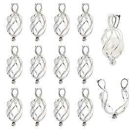 14шт. латунные медальоны-подвески, подвески для клеток, полый, круглые