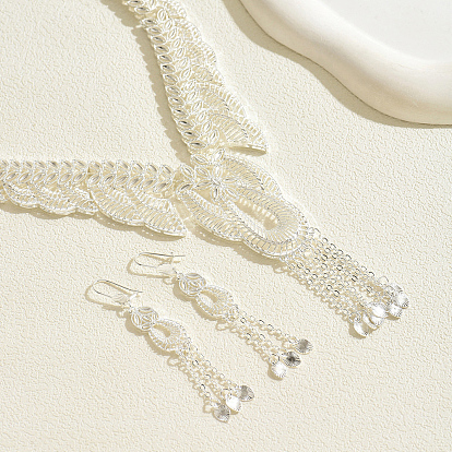 Комплекты из серег и ожерелий с полыми кисточками из сплава для женщин