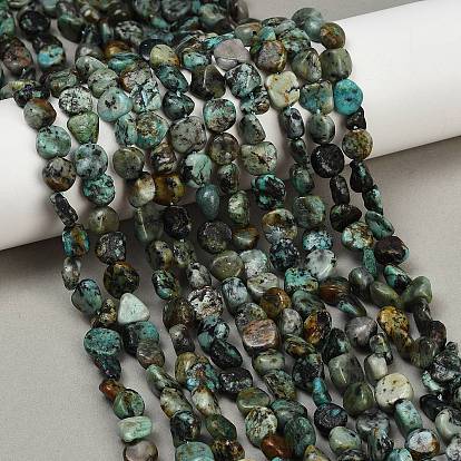 Бусы натуральная африканская бирюза (яшма), самородки, упавший камень