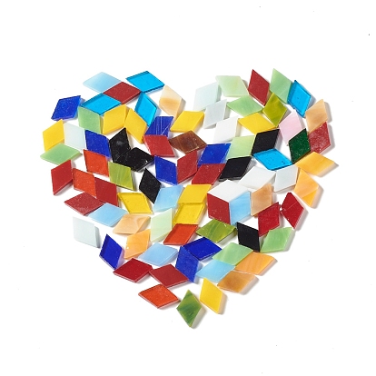 Rhombus Mosaic Tiles Glass Cabochons, for Home Decoration or DIY Crafts