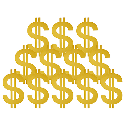 12Pcs Paper Dollar Sign Ornaments, Centerpiece Background Wall Ornaments, Party Supplies
