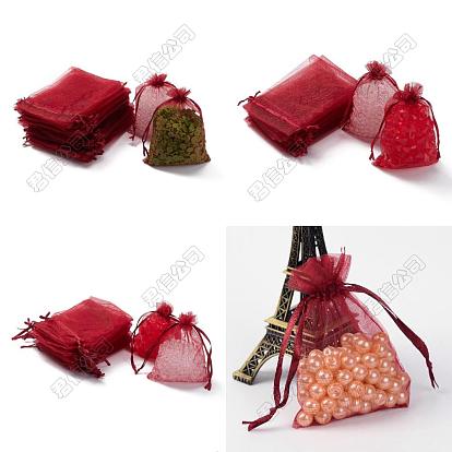 30 Stück 4 Stile, rechteckige Organzabeutel, Schmuckaufbewahrungsbeutel, Hochzeitsgeschenk, Party, Netz-Kordelzug, Geschenk