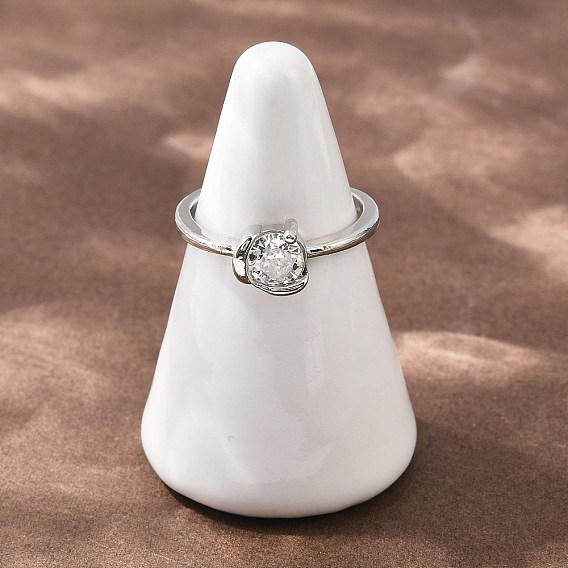 Кольца для женщин с микропаве из латуни и кубическими цирконами, круглые, стойки покрытие, без кадмия и без свинца, долговечный