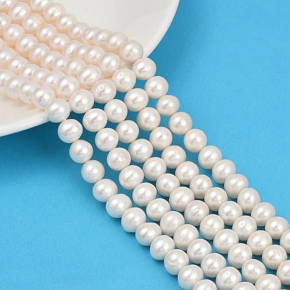 Нити из натурального культивированного пресноводного жемчуга, класс 5а+, картофель