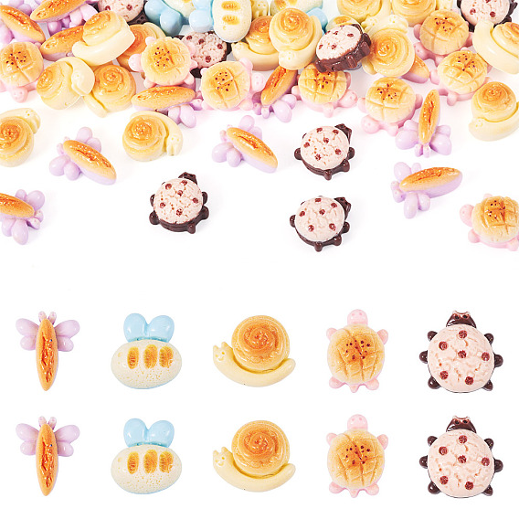 50 шт. Кабошоны из непрозрачной смолы, мультяшный хлеб, разнообразные